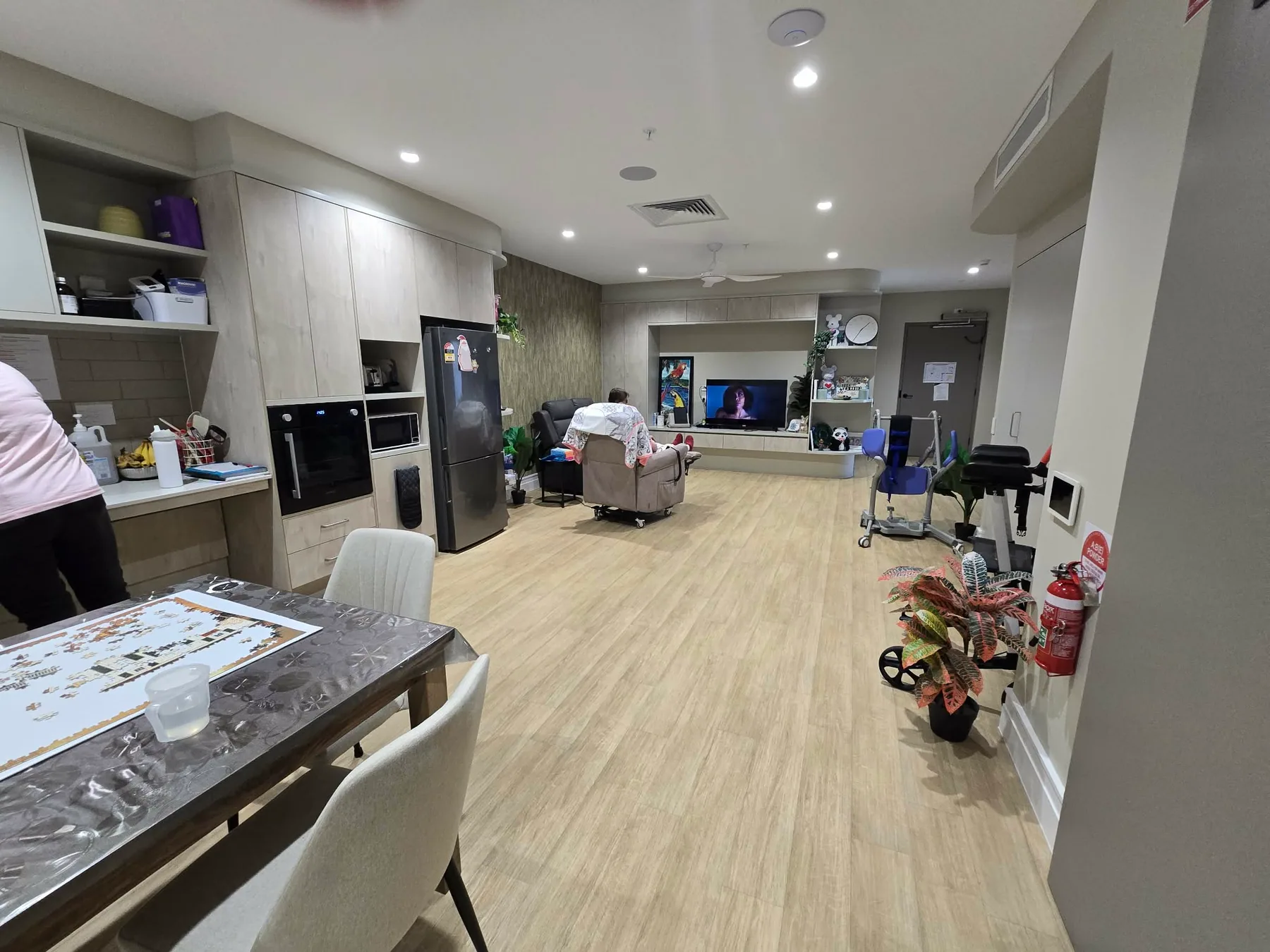 The living and dining area of a one-bedroom SDA apartment